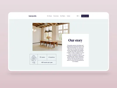Amerpodia website agency amsterdam conference design homepage ui ux venue venues webdesign website