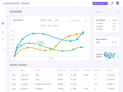 Dashboard monthly review portfolio