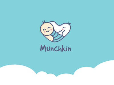 Munchkin - Logo design for kid's clothing brand blue branding cartoon character clothing brand cute design icon illustration kids logo