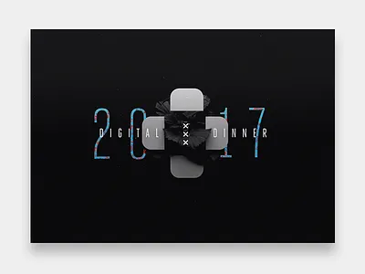 Digital Dinner logo composition 3d composition typography