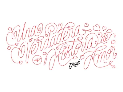 'A true love story' design illustration lettering love typography vector