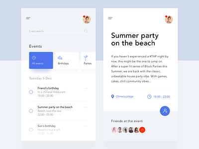 My events app clean design event ios mobile ui ux