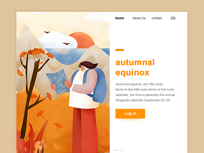 Autumnal 24 solar terms app illustration ui web