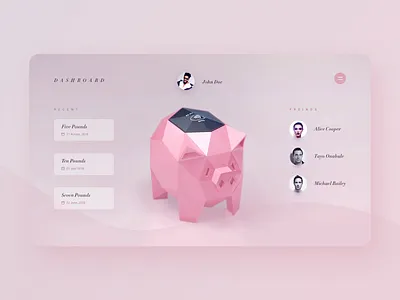 Contactless Piggy Bank - Dashboard app app concept brand branding clean color debut design experiment identity illustration minimal sketch type typography ui ux vector web website