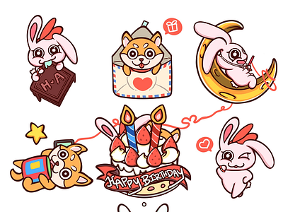 Alilpup & Halibun bunny illustration puppy rabbit