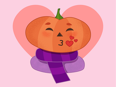 Mr. Pumpkin adobe illustrator autumn character design heart illustration kissmetrics october pumpkin pumpkins scarf sticker sticker pack sticker set ui vector vegetables