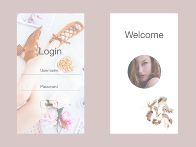 Shooooes 👠 | Login & Welcome adobe xd app design prototype shoes ui womans