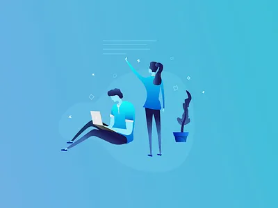 Writers Ilustration adobe illustrator gradient illustration writing