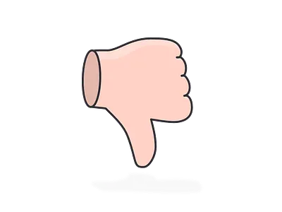 No Bueno dislike hand illustration thumbs down
