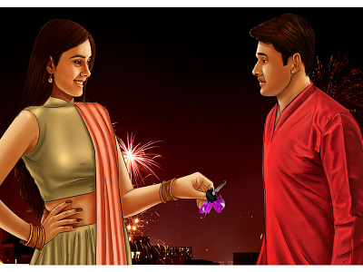 Couple illustration art special occasion art