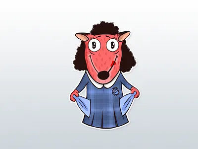 Sticker Foxy art illustration telegram стикер
