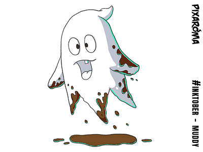 Inktober Daily Challenge Day 23 - Muddy cartoon challenge character creative drawing ghost halloween illustration inktober inktober2018 muddy photoshop sketch sketching