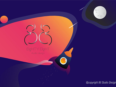 88 Studio Design Ltd Cosmos Parts Copyright art cosmos flat flat design gradient icon infinity moon new planets rocket space space art webdesign webdesigner