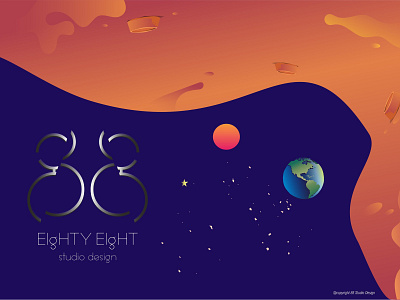 88 Studio Design Space Design / Flat Design 2d 2d design brand branding cosmos earth earth day flat flatdesign graphicdesign infinity logo love mars space space art star sun webdesign website