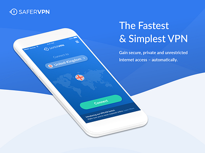 Safervpn App application design application ui blue ui design ux design vpn