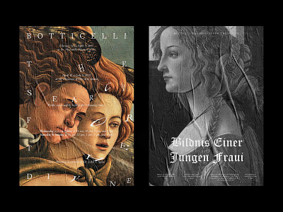 Botticelli's exhibition at the Museum of Fine Arts, Boston. blackandwhite blackletter blow boston botticelli design finearts grid layout medieval painting poster posters serif type typography usa