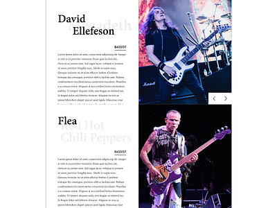 Simple and Clean Artists Website artists band clean design music simple website