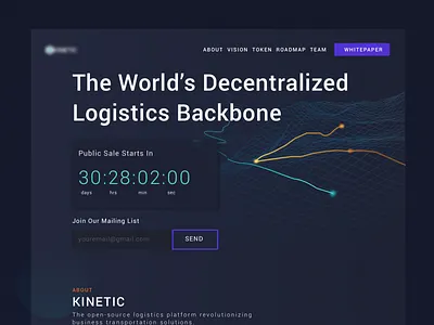 Kinetic Landing Page design ico interface design principle ui design
