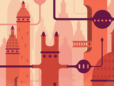 Some World 1 illustration art illustration design imagination tower illustration vector