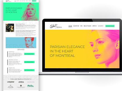 Select par Stephane Web site beauty beauty salon brand contrast design duotones fashion flashy hairstyle key visual look and feel minimal montreal neon slider ui ux ux design web website