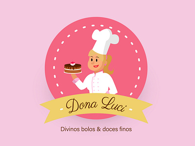 Dona Luci Brand 2d 2d character branding cakes design icon illustration logo shop woman