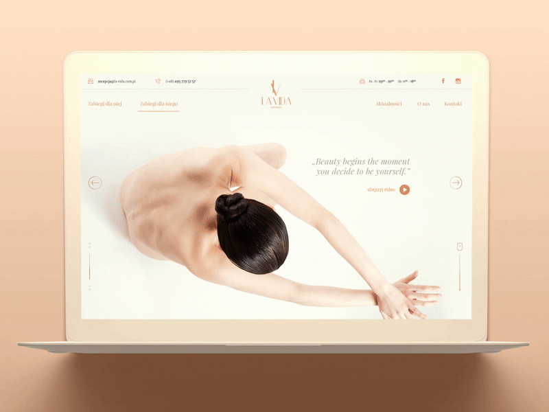 Beauty Institute animation beauty femine gif gold light motion spa ui ui ux ux ux design wellness white
