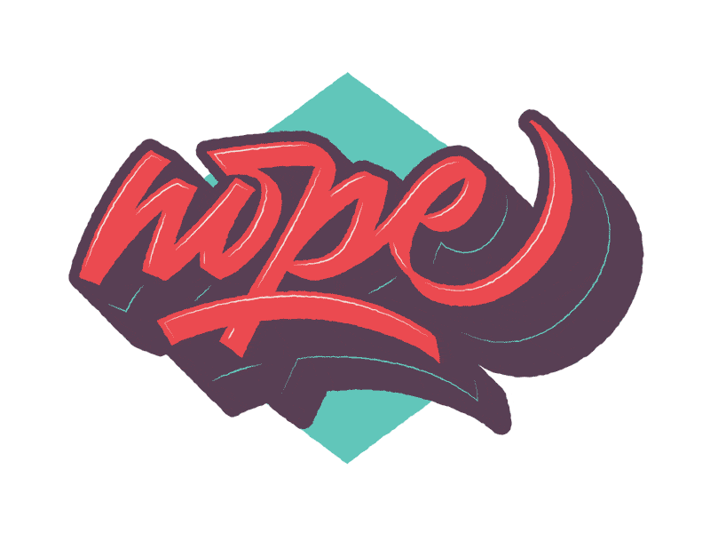 Nope animation calligraphy lettering lettering art mograph motion motion design nope script lettering sticker tag
