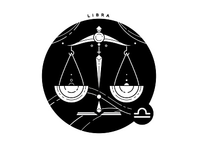 Libra. balance blackwork design illustration libra linework scales spooky tattoo zodiac zodiac sign