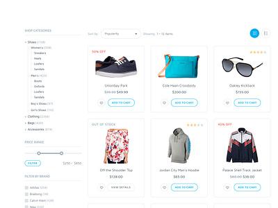 Ecommerce Site app design