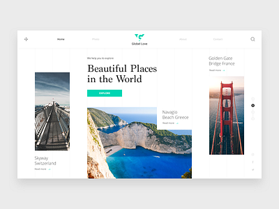 Globel Love adventure beautiful places explore hero home page landing page minimal design pakistan slider template theme travel traveling ui ui design ui designer ui inspiration user interface design web design website