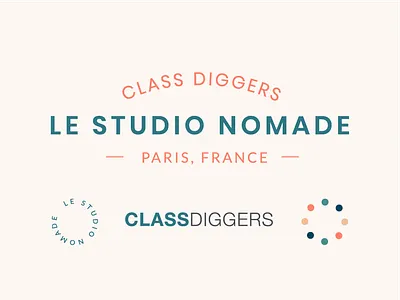 ClassDiggers Brand Elements badge brand design branding branding design hierarchy identity identity design logo design logo design process pastel visual identity yoga