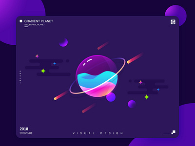 Gradient Planet design type typography ui vector