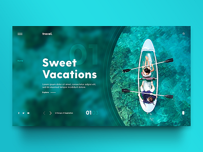 Travel agua bote concept diseño web inspiración interaction design interface interfaz mar oceano plantilla remos tema travel uidesign user interface vacaciones web wordpress