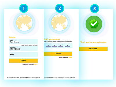 Sign Up concept app ui registration signup uidesign ux