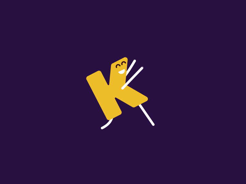 K — KICK DANCE animation animation 2d animation after effects k kick dance logo rig