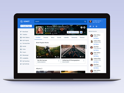 Goket Portfolio design desktop laptop network retina social ui ux web
