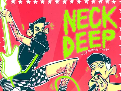 Neck Deep band cartel charactedesign digitalart fanart illustration lettering music poster procreate punk rock