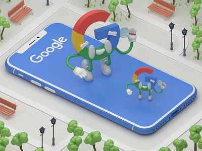 Super Google 3d animation blender blender 3d character concept design google googlemybusiness illustration isometric mexico sci fi