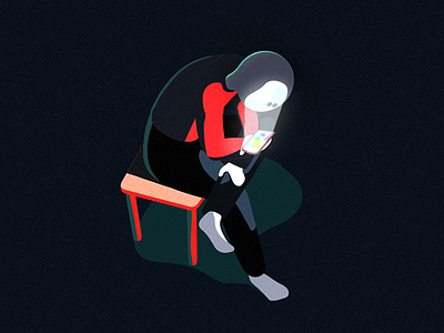 Bad posture #2 character drawing illustration light man