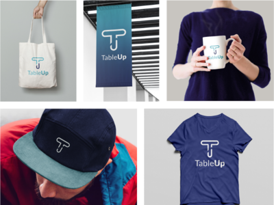 Tableup Logo in use collateral logo mockup swag