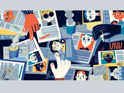 Quartz at Work branding character design design editoral illo illustrated illustration illustrator magazine quartz web web illustration work