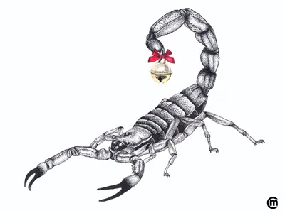 Inktober 2018 Day 20 Jingle Bells animals art bells brandnew drawing illustration ink inkpens inks inktober inktober2018 insect scorpion xmas