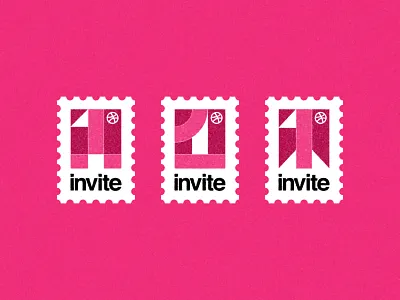 3 INVITES! dribbble dribbble invitation dribbble invite helvetica invites invites giveaway postage stamp simple stamp texture tickets