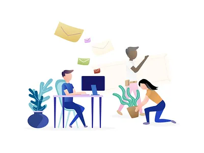 volunteer design email illustration vector volunteer