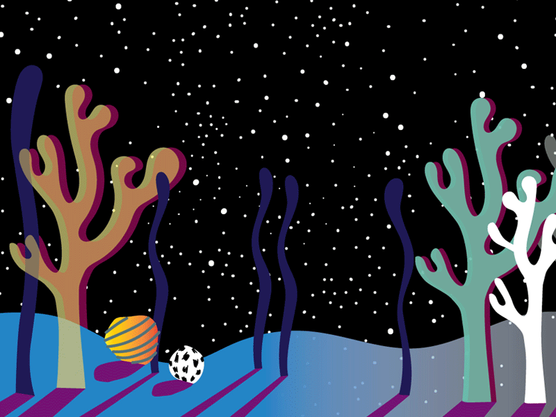 A Spacescape design gif illustration personal work