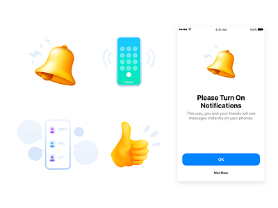 Messenger New User Experience emoji gradient icons illustration ui uxd vector