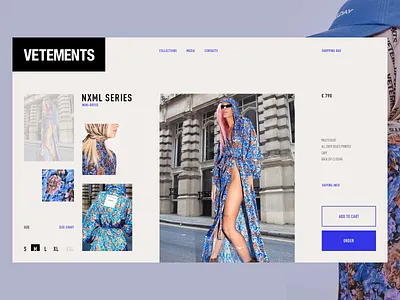 Vetements dribbble fashion minimal product card ui vetements web