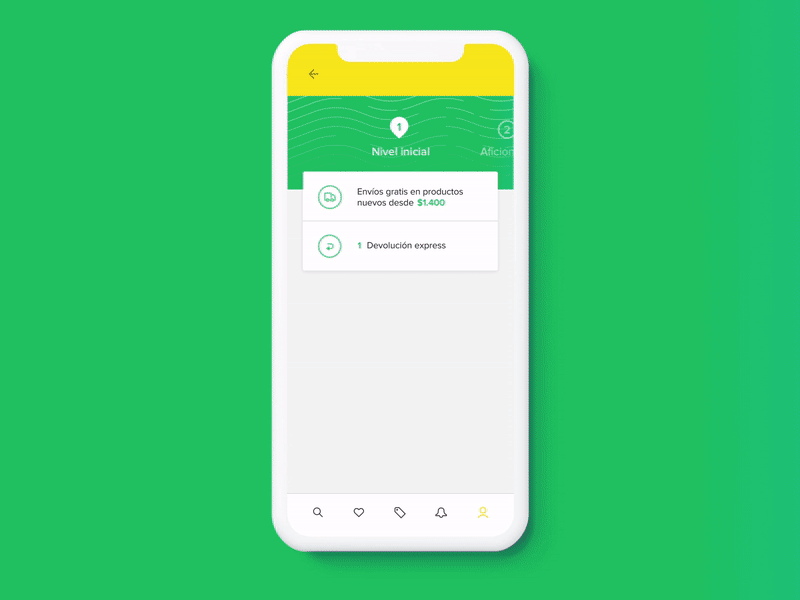 Beneficios por nivel — Mercado Puntos app behance benefits case ecommerce loyalty mobile profile study ui ux