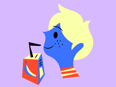 Juice Box bananas illustration juice purple