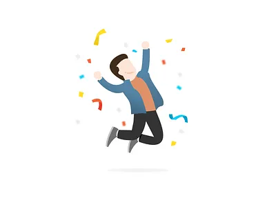 Winner charachter congratulations happy illustration minimal win winner